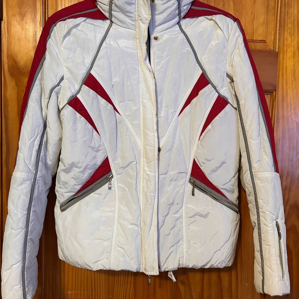 MDC Doris Pfister Women's Stylish White and Red Ski Jacket